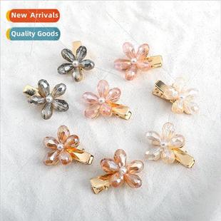 simple accessories crystal flowers smal Korean vacation hair