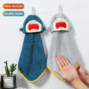 coral fleece hanging Cute towel thickened hand kchen cartoon