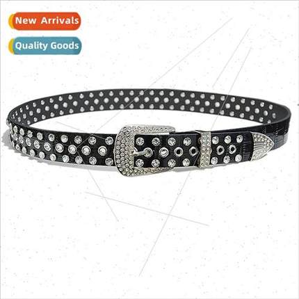 Europe women new belt versatile casual atmosphere rhinestone