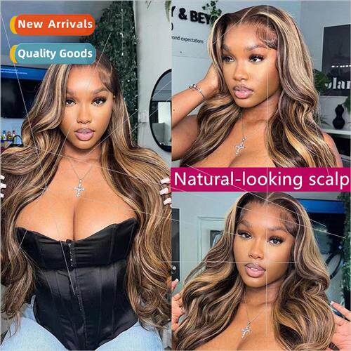 Europe wigs medium parted big wave long curly hair High-temp