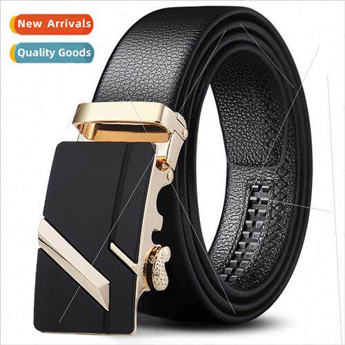 Youth belt men automatic buckle leisure belt wrapped Lychee