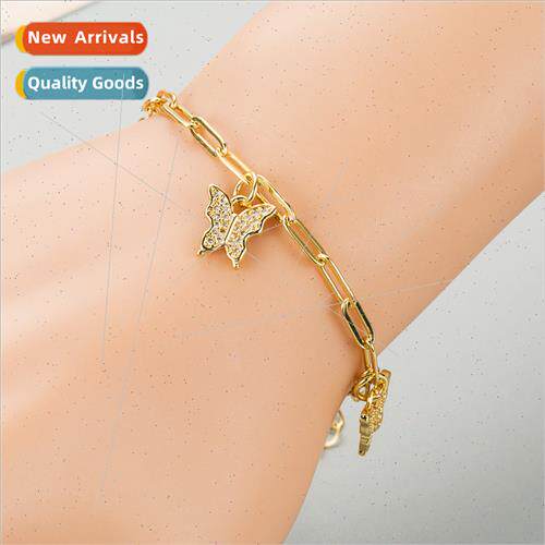 ins Europe fashion butterfly accessories pendant bracelet fe