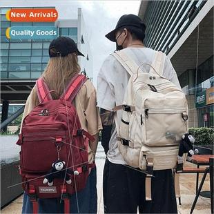 ulzzang backpack tide Schoolbag large Korean male cap female