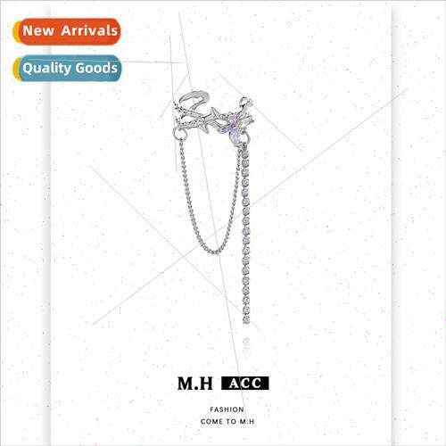 Colorful flowers thorns tassel ear bone clip female niche ea