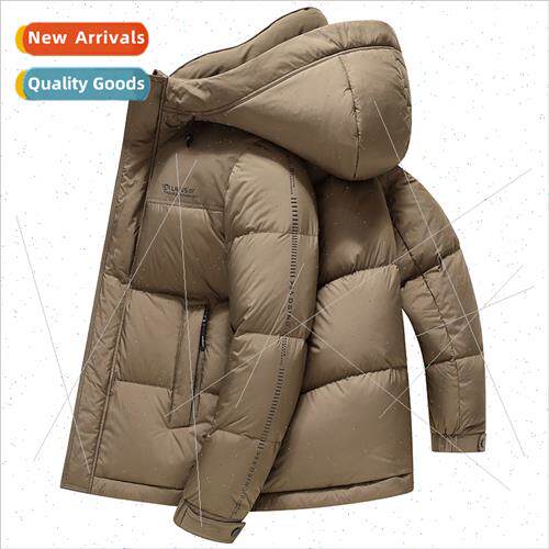 2023 winter new men down jacket in long outdoor leisure hood