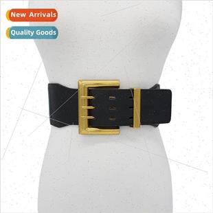 Down jacket waist seal female elastic wide belt black skirt