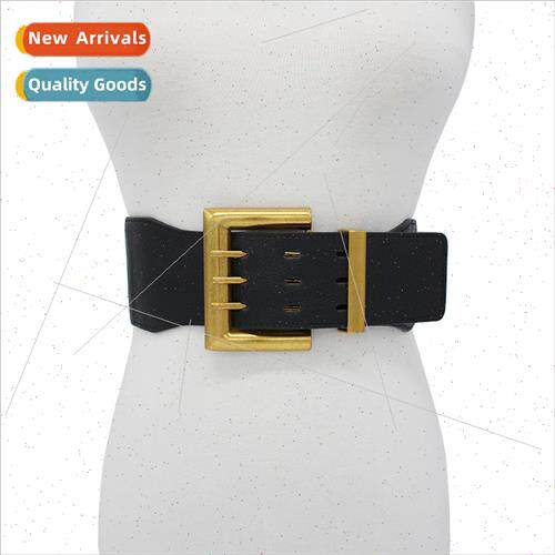 Down jacket waist seal female elastic wide belt black skirt