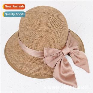 hat ladies travel bow outdoor straw summer New spring