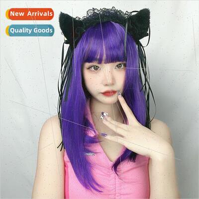 Anime wig female snapback medium-length hair air bangs lola