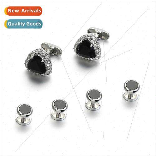 Fine placket buttons Double rows diamonds Dress cufflinks Fr