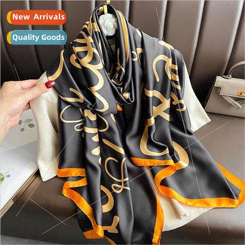 23 new summer sunscreen silk scarf female simulation silk pr