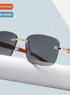 Wood grain temples small frame ocean lens sunglasses C famil