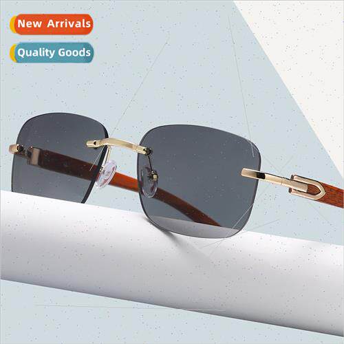 Wood grain temples small frame ocean lens sunglasses C famil