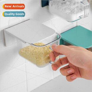 Simple kitchen spice box salt shaker hole-free wall-mounted