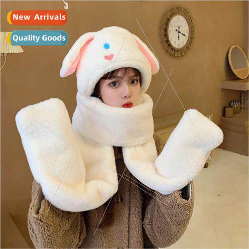 Sweet corn dog scarf hat gloves three-piece all-in-one fall