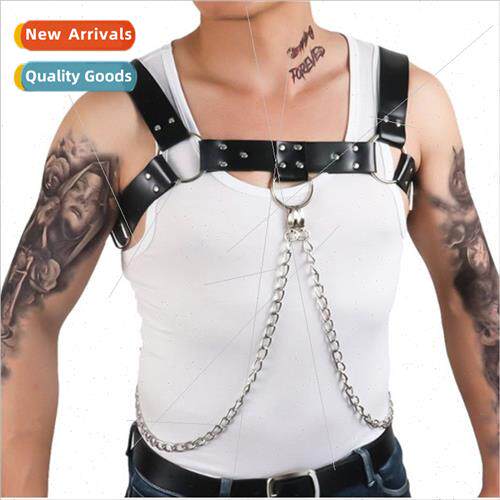 Fashion men chain back belt tide men shoulder strap chest be