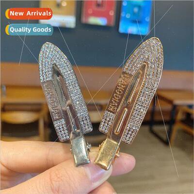 Metal diamonds small spade hair clips Korea ins simple bangs