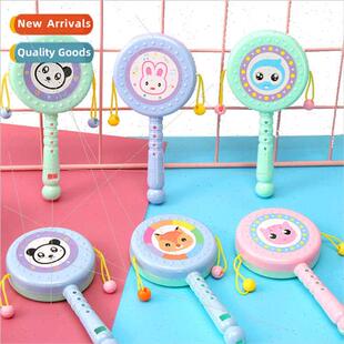 Children cartoon rattle baby nibble hand drum whistle rattle