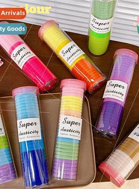 Bucket 30 colorful leather ribbons candy color high elasticy