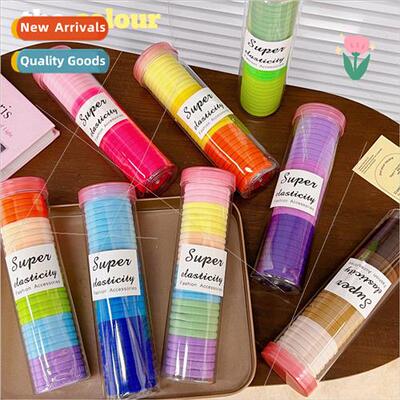 Bucket 30 colorful leather ribbons candy color high elasticy