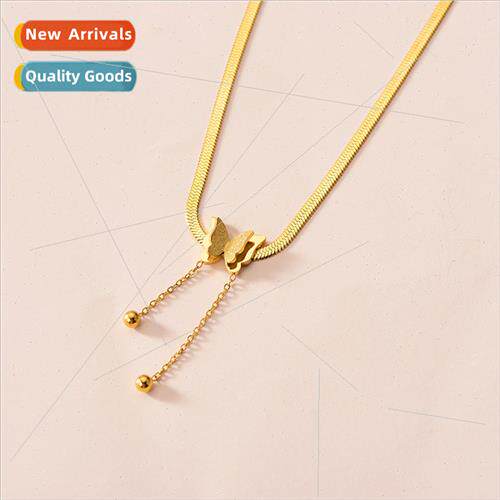 Europe fashion simple butterfly stainless steel gold-plated