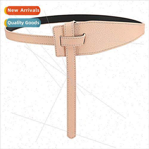 Women wide belt Korean fashion decoration dress sweater coat