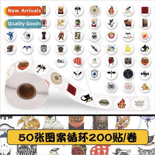 200 Stickers Iron Flame Roll Roll Stickers Personalized Crea