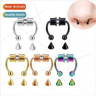 Non Piercing Magnetic New False Steel Suction Nose Stainless