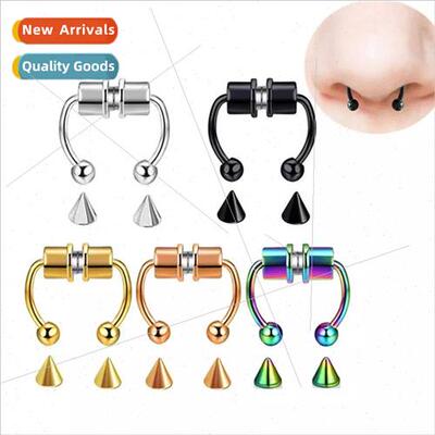 New Stainless Steel Non-Piercing Magnetic Suction False Nose