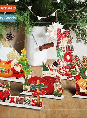 New Christmas wooden painted ornaments Santa Claus Grinch  d