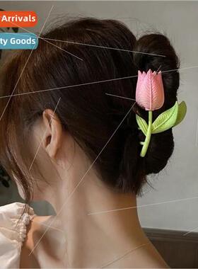 Korea tulip metal grab clip female summer large shark clip h