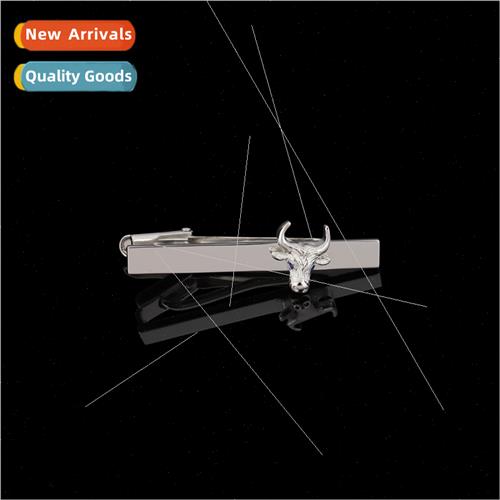 Business mal wear cattle head tie clip silver professional s