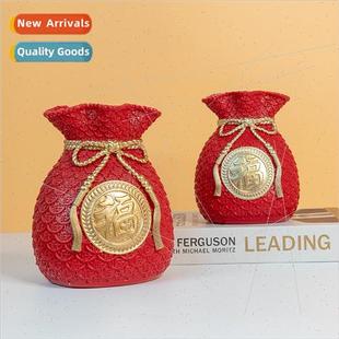 Blessing Roo Creative ving Home Bag Flat Vase Resin mple New