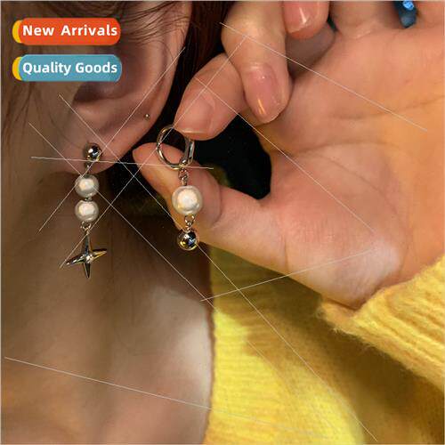 Sweet cool reflective beads irregular earrings 2022 new tide