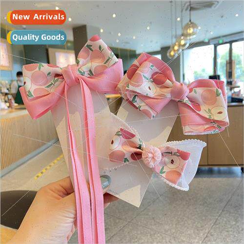 Children hair clips spring pink peach princess hair accessor