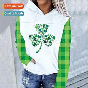 2023 New 3d Printed St. Patricks Irish Day Shamrock Hooded P