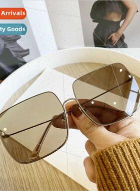 Metal large square new ins male nd sunglasses female round f