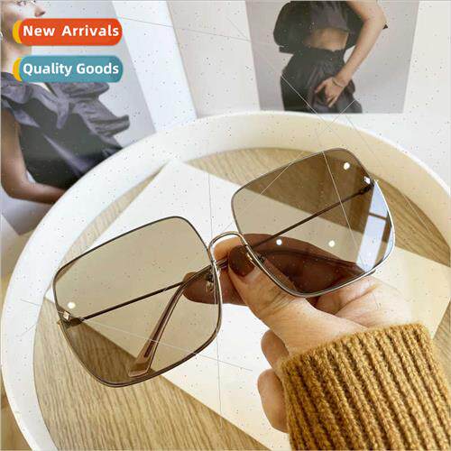 Metal large square new ins male nd sunglasses female round f
