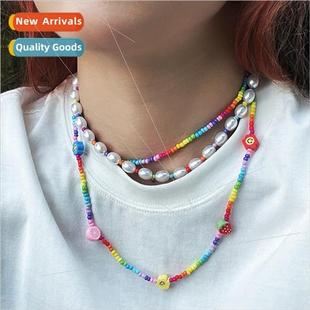 colored hand pearl new cla beads rainbow rice Bohemian woven