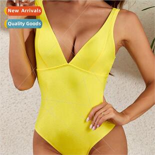 Sexy one-piece swimsu women nylon shiny fabric 2024 new one-