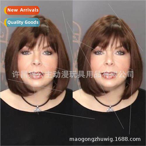 Europe fashion Ms. short o dark brown wig head covering