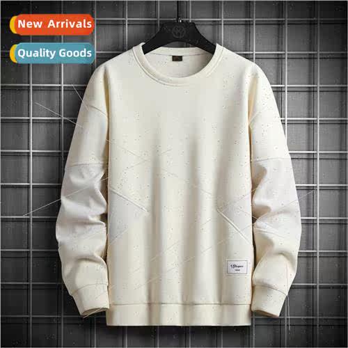 Round neck sweater men 2023 autumn new casual long-sleeved T