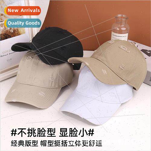 Fashion broken hole sunscreen cap baseball cap female Korea