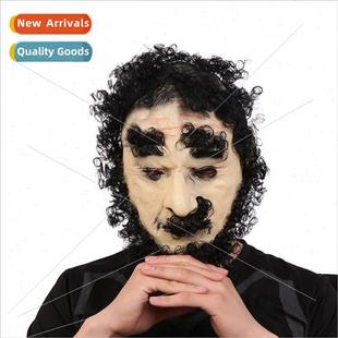 nose cospla whe mask man old hawk hair curly black Halloween