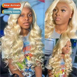 Europe Fashion Blonde Wigs African Front Lace Parted Big Wav
