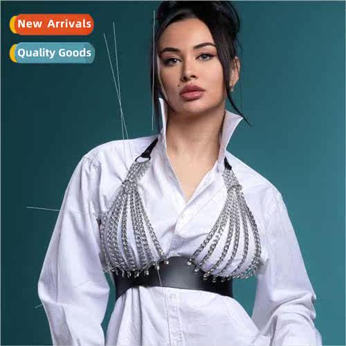 Europe multi-layer metal chest chain body chain nightclub ro