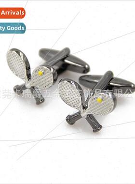 Fashion Tennis Racket Cufflinks Men French Eco-friendly Gunm