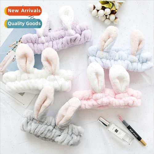 Rabb ears bunched hair band wash face hairband headband fema