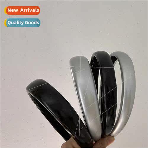 Vintage high skull top solid color leather hair band simple