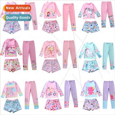 New children swimsu female spl long-sleeved long pants sun s